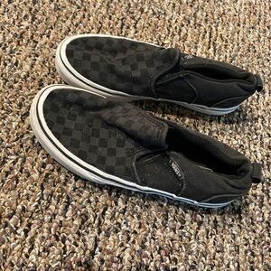 Vans Classic Slip On Kids Size 4 black Casual Comfort School Sneakers